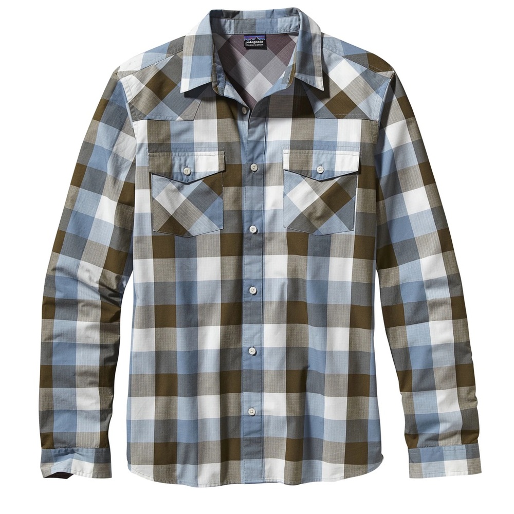 Patagonia good shirt long sleep button down plaid ripstop,western L